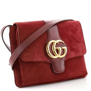 Gucci Arli Shoulder Bag Suede with Leather Medium